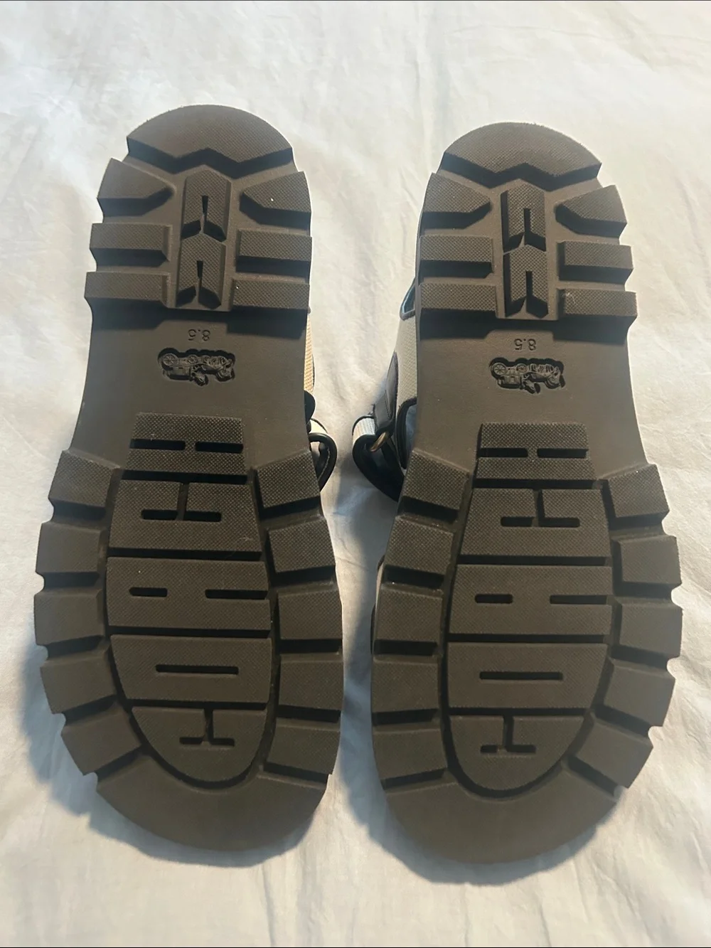 COACH Kids Black and Cream Strappy Sandals with Gold Hardware. Never worn